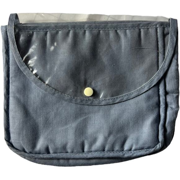 Vintage 80s Blue Clutch Bag with Clear Flap – Good Condition - Picture 2 of 7